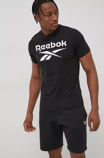 Koszulki męskie - Reebok T-shirt bawełniany HD4222 kolor czarny z nadrukiem - grafika 1