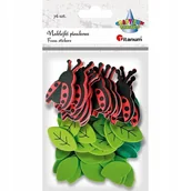 Zabawki kreatywne - Naklejki piankowe biedronki liście mix 76szt - miniaturka - grafika 1