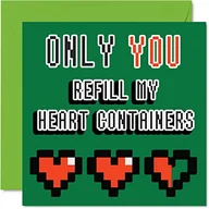 Kartki okolicznościowe i zaproszenia - Zabawna kartka rocznicowa dla gracza dla chłopaka dziewczyny męża żony - 8 bitów miłości - retro gamingowa kartka walentynkowa dla niej dla niego kobiet mężczyzn, 145 mm x 145 mm urodzinowe kartki z - miniaturka - grafika 1