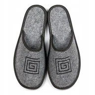 Kapcie męskie - NOWO, Kapcie męskie filcowe, nowoczesny haft, rozmiar 42 - miniaturka - grafika 1