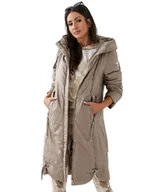 Płaszcze damskie - Długi elegancki płaszcz damski zimowy ocieplany delikatny połysk REGINA-44 - miniaturka - grafika 1