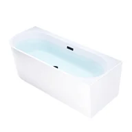 Wanny - Wanna przyścienna czarny przelew oraz korek narożna prawa 150 cm Mera Hydrosan - miniaturka - grafika 1