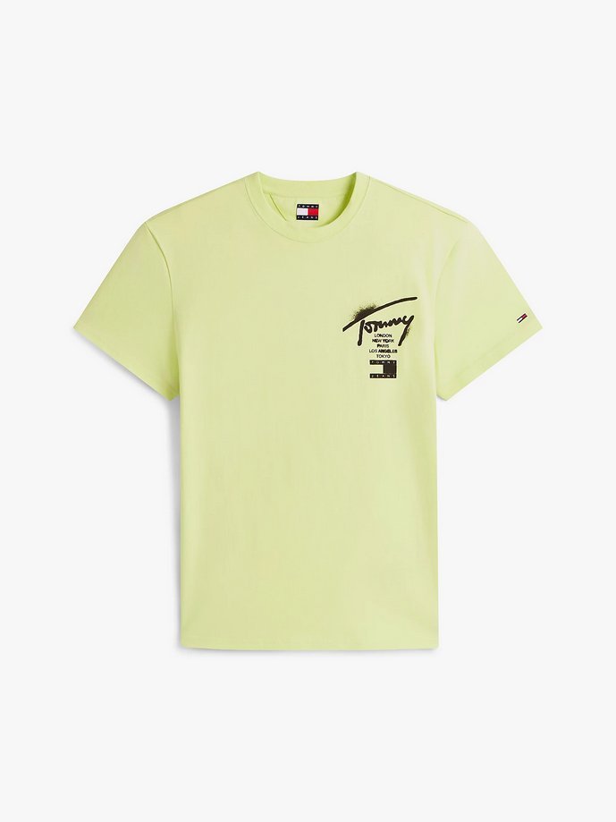 T-shirt męski tommy hilfiger signature lime altro