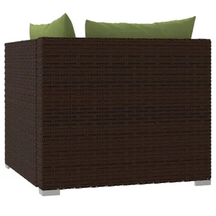 2-osobowa sofa ogrodowa z poduszkami, polirattan, brązowa - Sofy ogrodowe - miniaturka - grafika 8