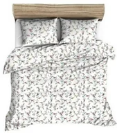 Pościel - Pościel flanelowa 160x200 biała kwiatuszki żółte czerwone 1126 Flanela Max - miniaturka - grafika 1