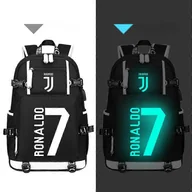 Torebki damskie - Cristiano Ronaldo Plecak z nadrukiem gwiazdy piłki nożnej i torba podróżna czarny KOLOR2 - miniaturka - grafika 1