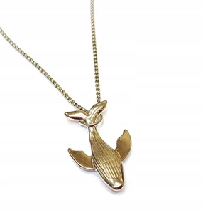 PIĘKNY NASZYJNIK, WISIOREK, PRZYWIESZKA - WIELORYB, WALEŃ - STAL NIERDZEWNA - Wisiorki - miniaturka - grafika 1