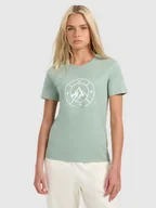 Koszulki i topy damskie - 4F T-shirt regular z nadrukiem damski - zielony S - miniaturka - grafika 1