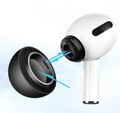 Akcesoria do słuchawek - Memory Foam pianki z pamięcią końcówki do AirPods Pro 1/2 rozmiar M (2 szt.) (Black) - miniaturka - grafika 1