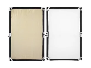 Fomei Quick-Clap Materiał do Panelu 1,5 x 2m Gold-Silver stripe/White FY7889 - Blendy fotograficzne - miniaturka - grafika 1