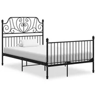 Łóżka - vidaXL Lumarko Rama łóżka, czarna, metal i sklejka, 120 x 200 cm 324847 - miniaturka - grafika 1