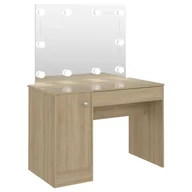 Toaletki - shumee Toaletka z oświetleniem LED 110x55x145 cm MDF kolor dębu - miniaturka - grafika 1