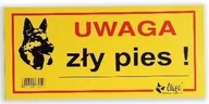 Pozostałe akcesoria dla psów - Dingo tabliczka ostrzegawcza &quot;UWAGA ZŁY PIES&quot; - miniaturka - grafika 1