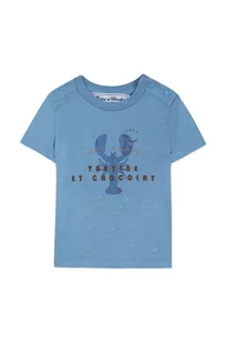 Tartine et Chocolat t-shirt dziecięcy kolor niebieski z nadrukiem - TARTINE ET CHOCOLAT - Koszulki dla chłopców - miniaturka - grafika 1