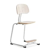 Podnóżki, podpórki, podkładki - Krzesło szkolne YNGVE, płozy, biały, jesion, W 500 mm - miniaturka - grafika 1
