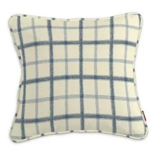 Dekoria Poszewka Gabi na poduszkę ecru tło niebieska kratka 45 × 45 cm Avinon 115-131-66 - Poszewki na poduszki - miniaturka - grafika 1