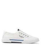 Buty dla chłopców - Pepe Jeans Tenisówki Brady Boy Basic PBS30527 Biały - miniaturka - grafika 1