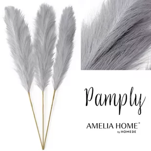 Sztuczny kwiat PAMPLY kolor szary ameliahome - PAMPAS/AH/PAMPLY/GREY/110CM/3PCS - Sztuczne kwiaty - miniaturka - grafika 1