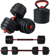 Hantle i ciężarki - Hantle bitumiczne regulowane Funfit Gym&Fitness 2x 20 kg - miniaturka - grafika 1