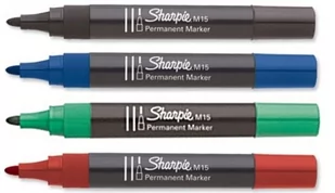 Marker permanentny M15 zielony z okrągłą końcówką - Markery permanentne - miniaturka - grafika 1
