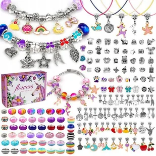 KORALIKI zestaw do BRANSOLETEK BIŻUTERII CHARMS BEADS metal szkło - Prace ręczne dla dzieci KORALIKI zestaw do BRANSOLETEK BIŻUTERII CHARMS BEADS metal szkło - Prace ręczne dla dzieci - miniaturka - grafika 1