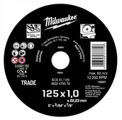 Tarcze do pił - Milwaukee Tarcza Korundowa Do Metalu 125X1mm - miniaturka - grafika 1