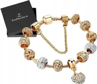 Bransoletki - Modułowa Bransoletka Złota Charms Beads 18K Stal - miniaturka - grafika 1