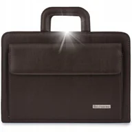 Teczki i aktówki - Biwuar Neseser Aktówka Teczka Organizer Dla Handlowca Stylowa Brązowa Belti - miniaturka - grafika 1