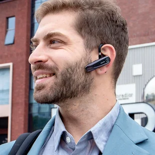 Zestaw słuchawkowy słuchawka New Bee B45 Bluetooth 5.0 bezprzewodowa do rozmów dla kierowcy BT do 15m czarny - Słuchawki bluetooth - miniaturka - grafika 11