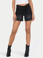 Spodenki damskie - ONLY Szorty jeansowe Gianna 15340706 Czarny Regular Fit - miniaturka - grafika 1