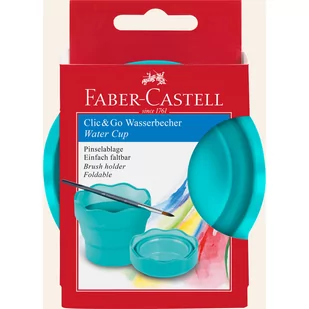 Faber-Castell, Pojemnik na wodę, Clic&go, turkusowy - Pozostałe akcesoria dla plastyków - miniaturka - grafika 1