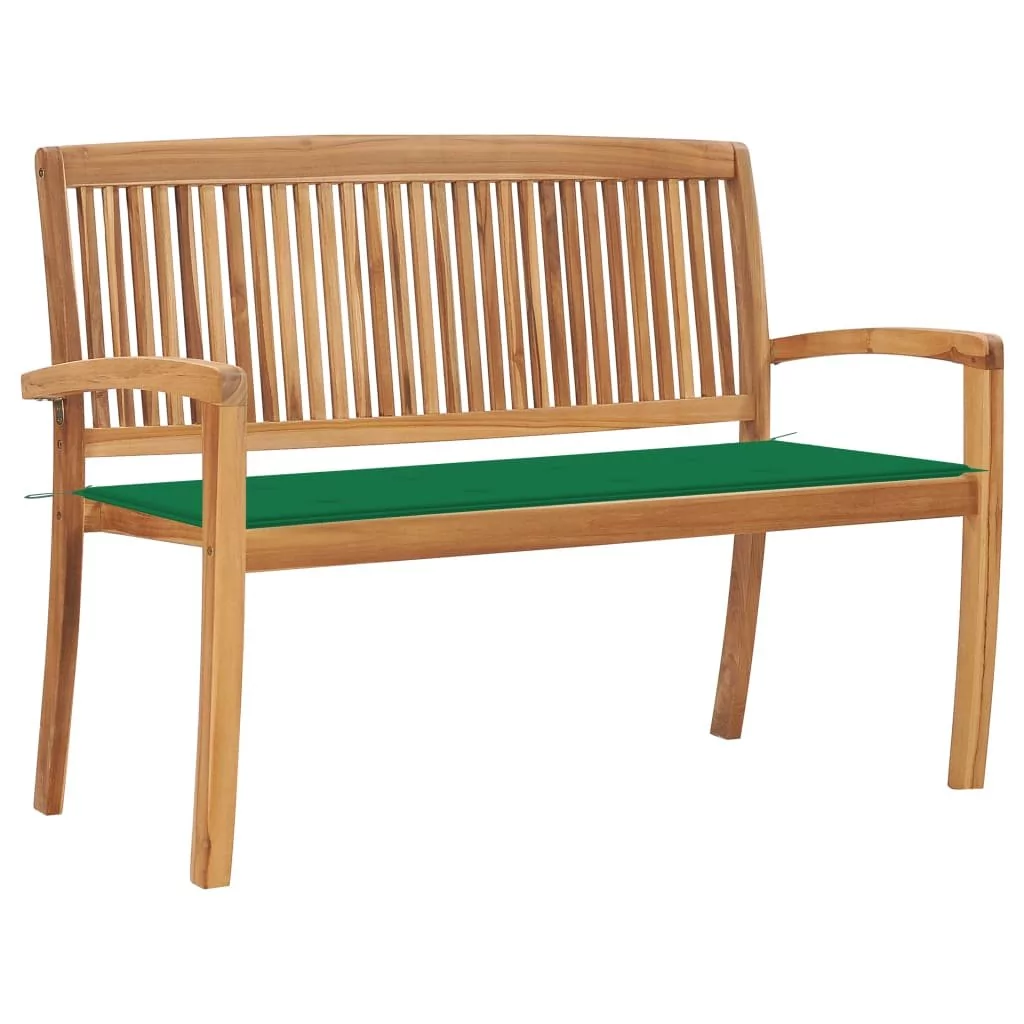 VidaXL Lumarko Sztaplowana ławka ogrodowa z poduszką, 128,5 cm, drewno tekowe! 3063284 VidaXL