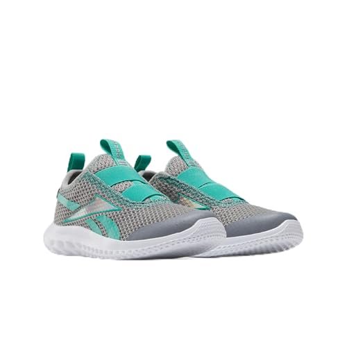 Reebok Girl's Rush Runner wsuwane buty do biegania, Szary3 Unleashedgreen White, 12 UK