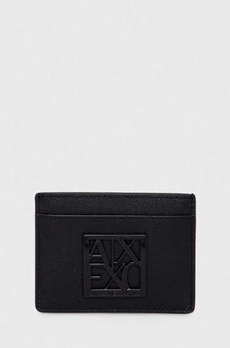 Armani Exchange Women's Susy Small Leather Good Travel Accessory-Envelope Card Holder, czarny, czarny, jeden rozmiar