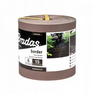 BRADAS Obrzeże trawnikowe BORDER proste 6m/15cm brązowe 7583 OBPBR06150 - Ogrodzenia - miniaturka - grafika 2