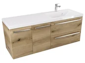 Szafki łazienkowe - Szafka Wisząca Z Umywalką ATHD 120 cm DS Prawa - Dąb Evoke Coast Mat - Uchwyty Stal Szczotkowana - miniaturka - grafika 1