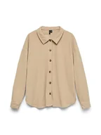 Koszule damskie - Vero Moda Koszula sztruksowa w kolorze beżowym - miniaturka - grafika 1
