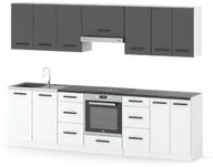 Meble kuchenne - Meble Kuchenne Zestaw Kuchenny Roma 2.8m Kuchnia Modułowa Szara Biała Mat - miniaturka - grafika 1