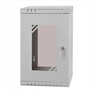 Pozostałe akcesoria sieciowe - Szafa wisząca ECO-Line Rack 10", 9U/300mm - szary, drzwi przeszklone - miniaturka - grafika 1