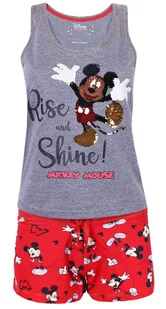 Czerwono-szara piżama, cekiny Mickey Mouse DISNEY M - Piżamy damskie - miniaturka - grafika 1