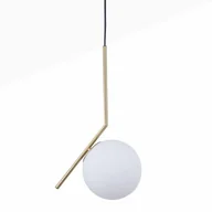 Lampy sufitowe - Lampa wisząca Milano ABR-KMT-B Abruzzo do jadalni kula złota biała - miniaturka - grafika 1