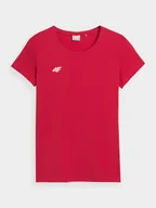 Koszulki i topy damskie - 4F T-shirt slim gładki damski - czerwony XS - miniaturka - grafika 1