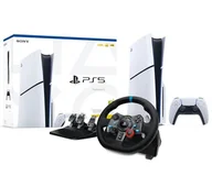 Konsole Playstation - Sony PlayStation 5 Slim D Chassis PS5 1TB z napędem + kierwonica Logitech G29 Racing Wheel - miniaturka - grafika 1