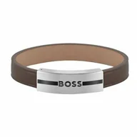 Bransolety męskie - Bransoletka Męska Hugo Boss 1580496M Skórzany 20 cm - miniaturka - grafika 1