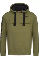 Bluzy męskie - Lonsdale Męska bluza z kapturem, normalny krój, oliwkowa/czarna, 3XL, zielony, 3XL - miniaturka - grafika 1