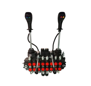 Rozdzielacz hydrauliczny 8-sekcyjny, 2 sekcje elektryczne 12V, 90l, 2 joysticki 4-pozycyjne - Akcesoria do hydrauliki siłowej - miniaturka - grafika 1