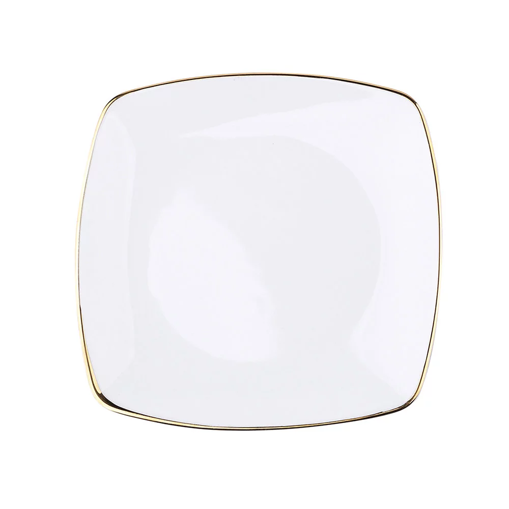 MariaPaula Porcelana Talerz deserowy porcelana Moderna Gold 18 cm kwadratowy