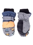 Rękawiczki dla dzieci - Rękawiczki Narciarskie Chłopięce Jednopalczaste Pojazdy Budowlane 12 Cm - miniaturka - grafika 1