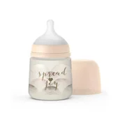 Butelki dla niemowląt - Suavinex Butelka o wolnym przepływie smoczek Sx Pro 150 ml beżowe serce Spread Joy - miniaturka - grafika 1