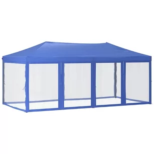 Składany namiot imprezowy ze ściankami, niebieski, 3x6 m - Pawilony ogrodowe - miniaturka - grafika 1